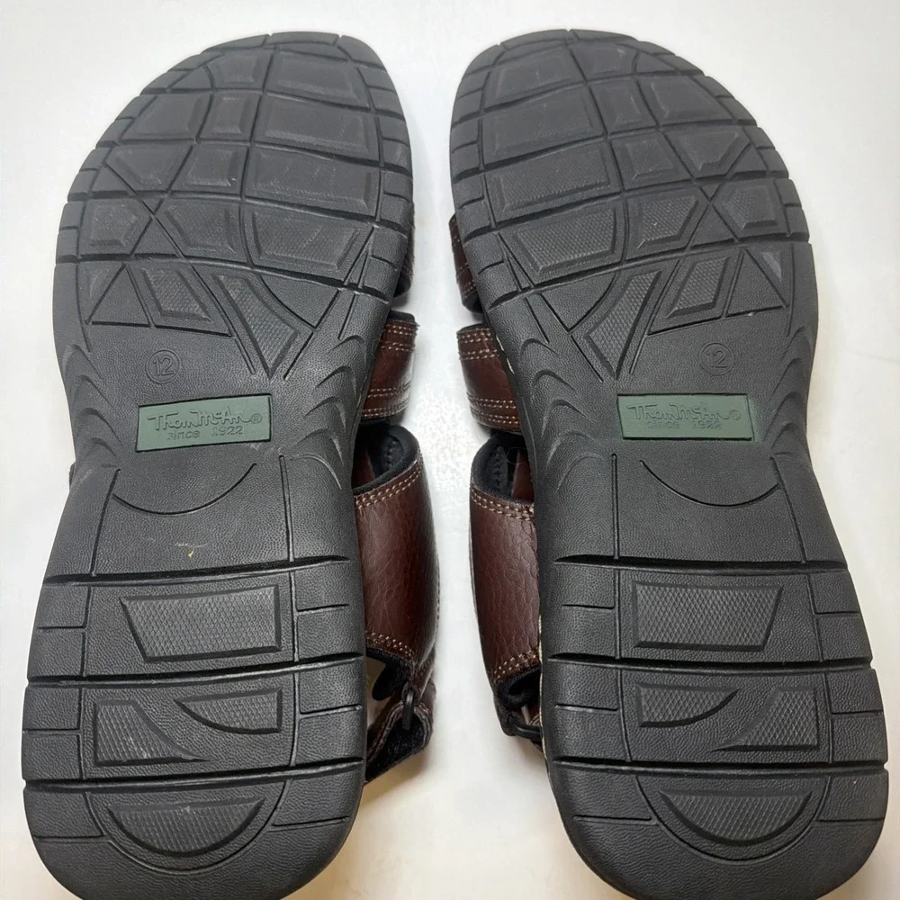 Thom McAn Sandals Mens 12M Keifer Fisherman Brown Leather Closed Toe Comfort